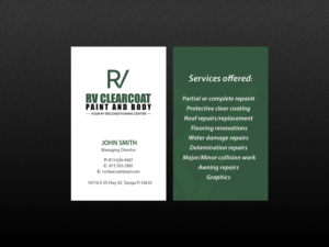 Logo Design by Creations Box 2015 for RV Clearcoat Paint and Body | Design: #12234718
