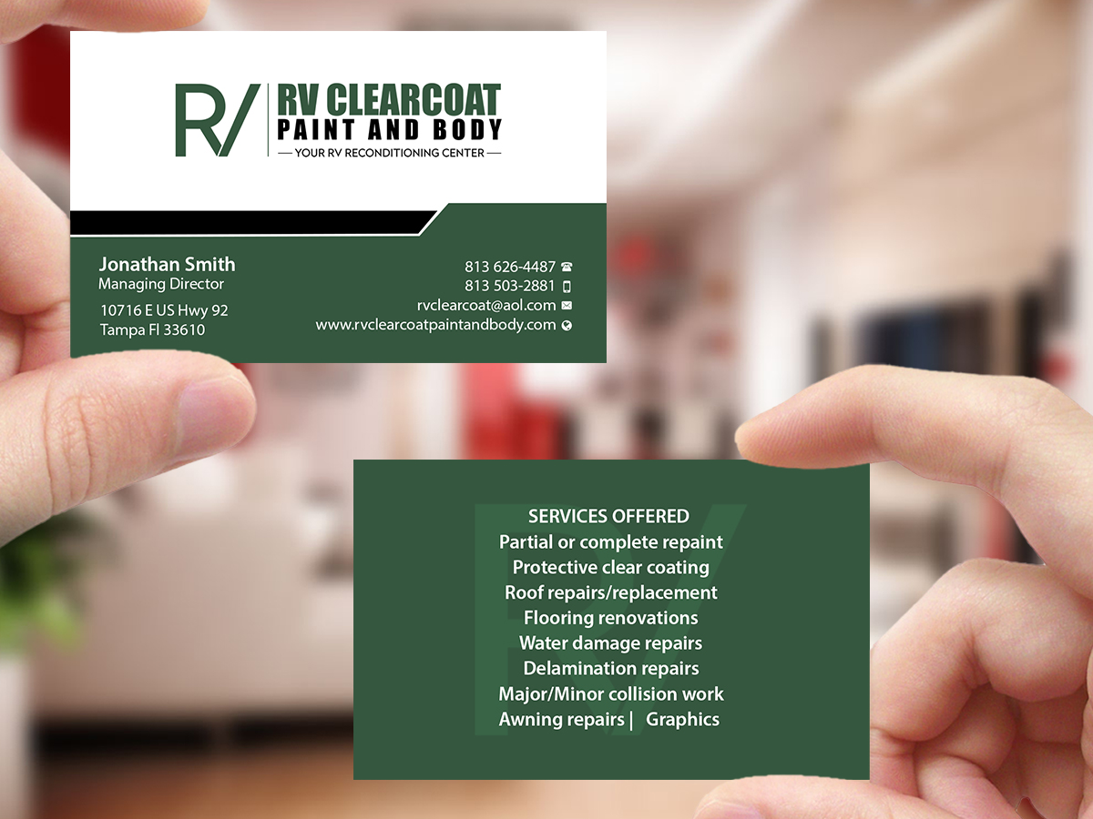 Logo Design by Creations Box 2015 for RV Clearcoat Paint and Body | Design #12234722