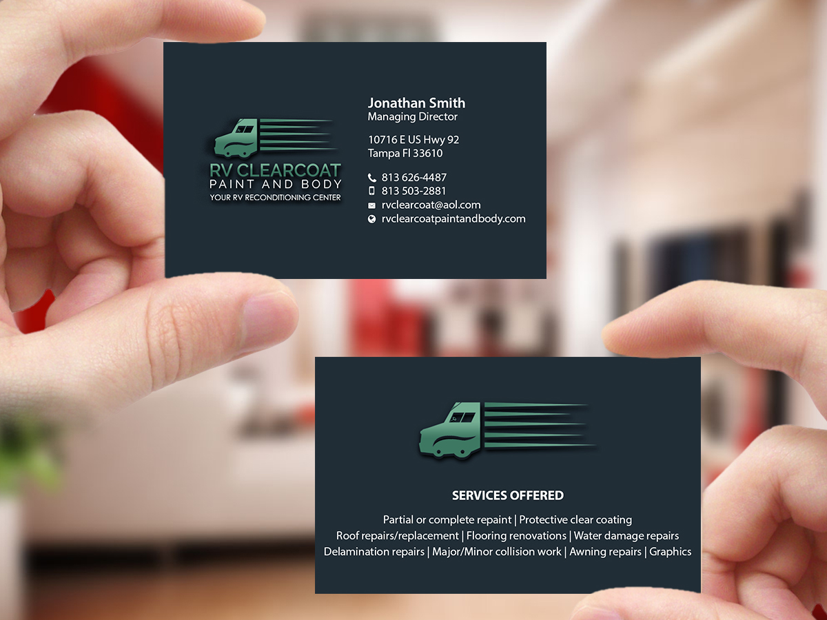 Logo Design by Creations Box 2015 for RV Clearcoat Paint and Body | Design #12234733