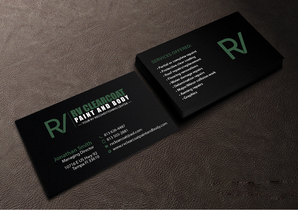 Logo Design by Creations Box 2015 for RV Clearcoat Paint and Body | Design #12234739