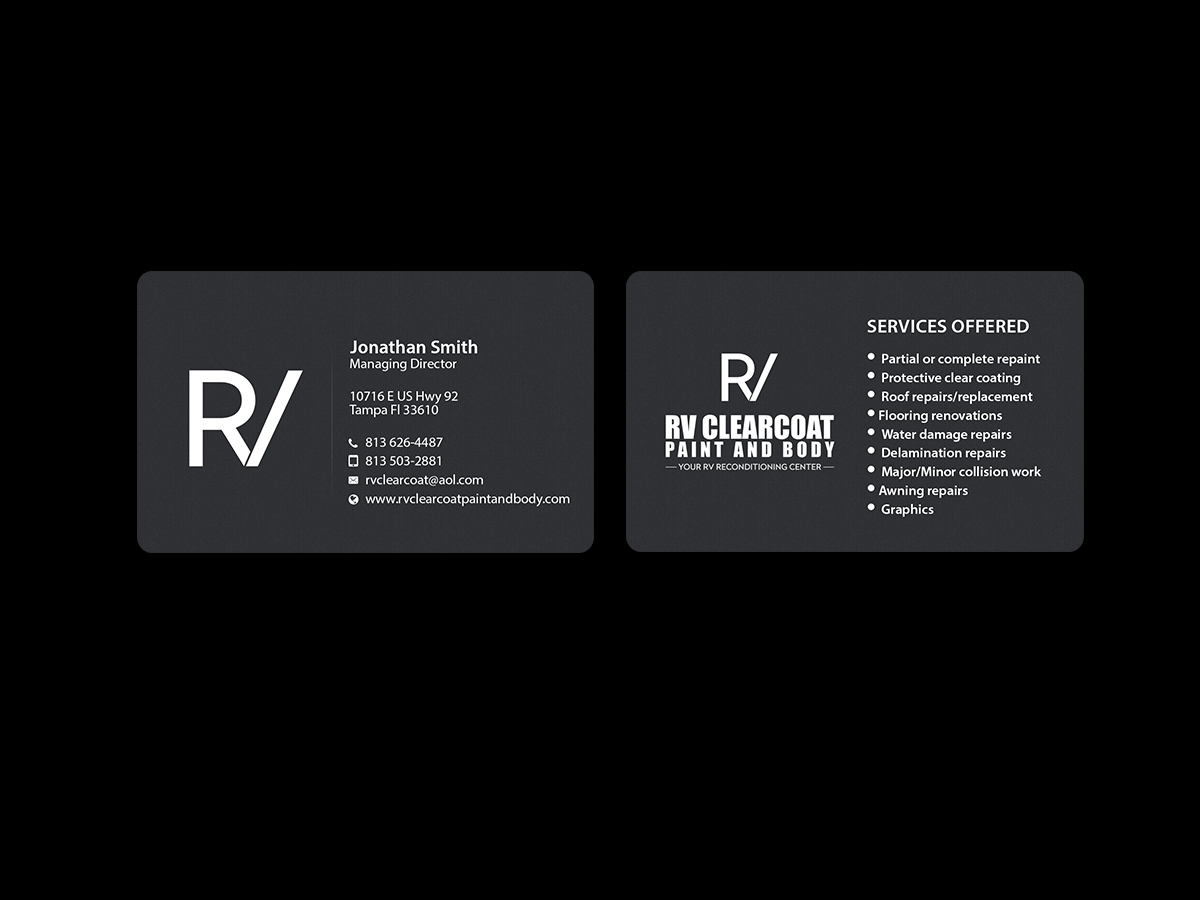 Logo Design by Creations Box 2015 for RV Clearcoat Paint and Body | Design #12234748