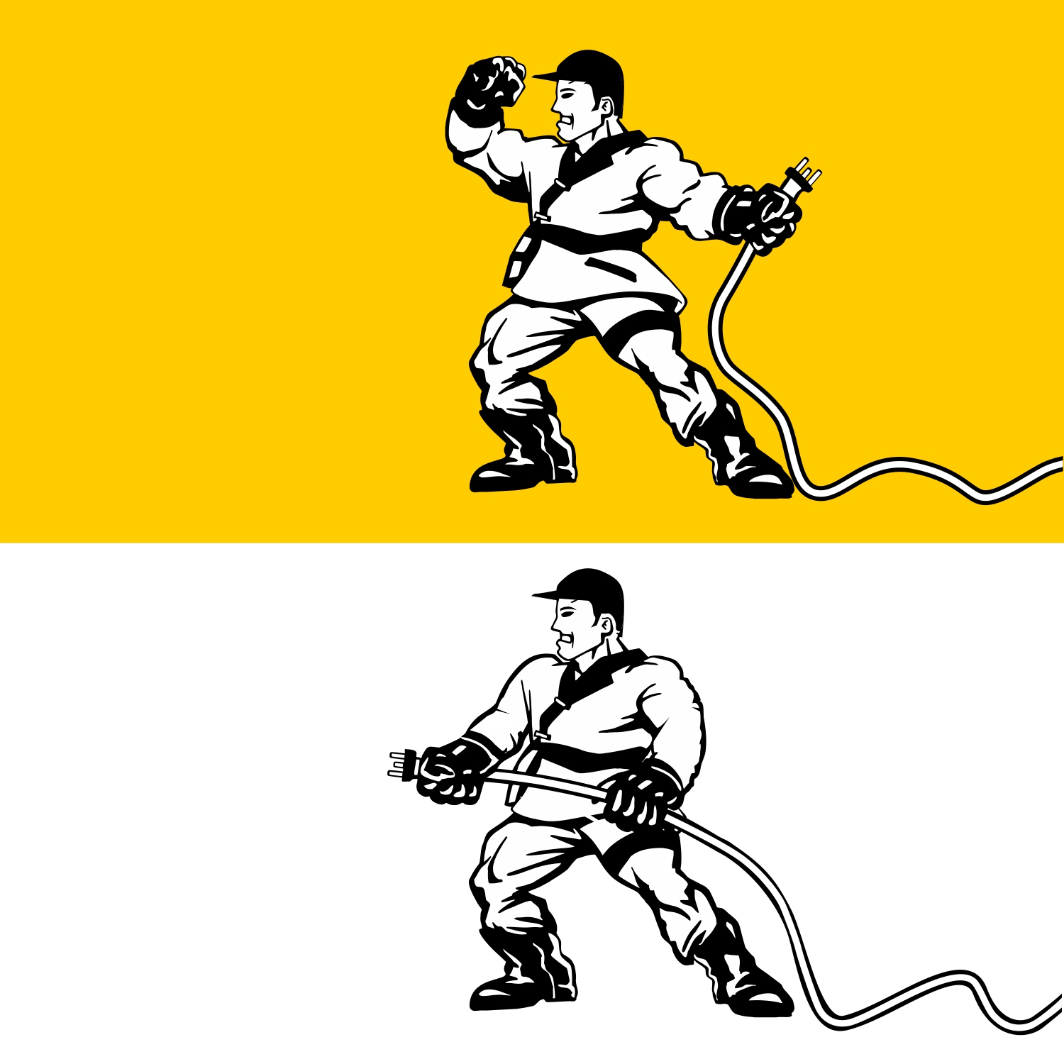 Bold, Serious, Electrical Mascot Design for Power Plus by desingman