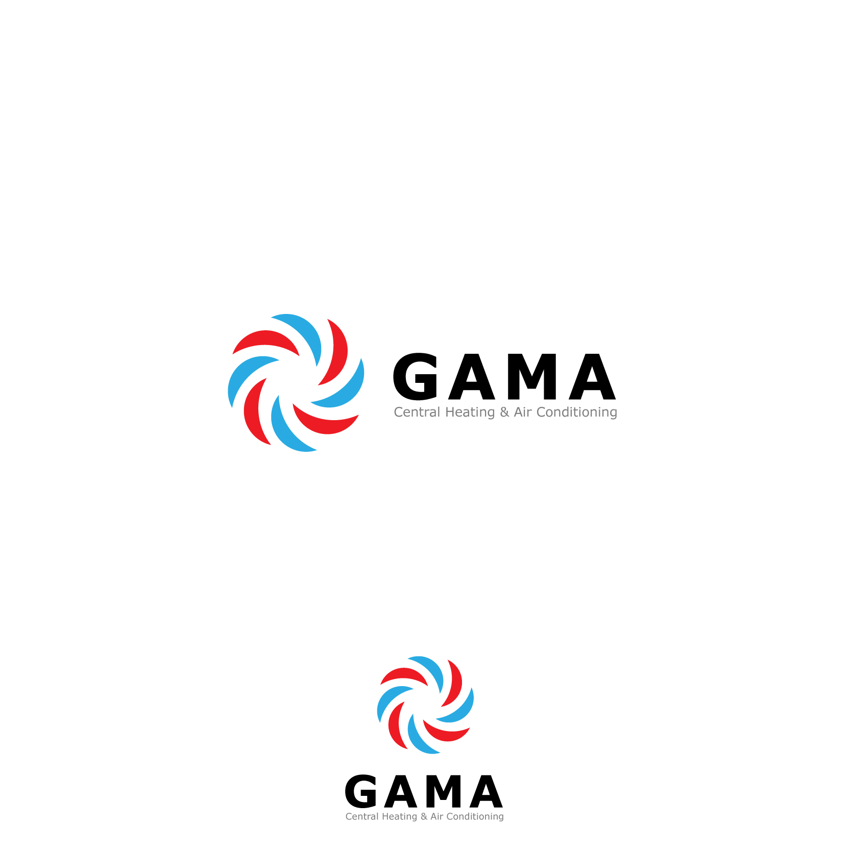 Logo Design by f!ng for Gama Central Heating & Air Conditioning | Design #28699