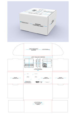 Packaging box designs for Berkeley Standard, a series of five designs for automotive parts | Verpackungs-Design von Chromax8