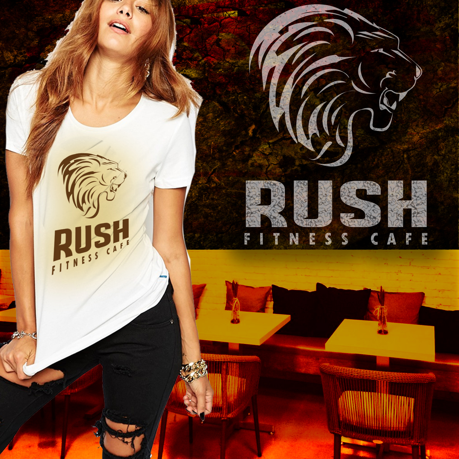 Diseño de Logo por S-Square para Rush Fitness Cafe | Diseño #12352089