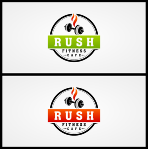 Logo-Design von Mbembet für Rush Fitness Cafe | Design #12405341