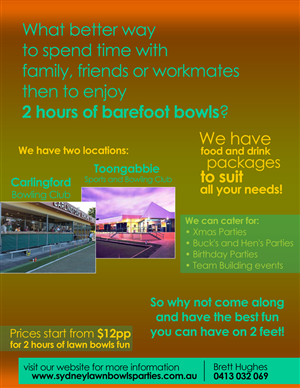 Flyer Design by ketoprofen for Sydney Lawn Bowls Parties | Design: #2395305