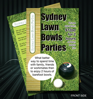 Design de Flyer par uk pour Sydney Lawn Bowls Parties | Design #2391624