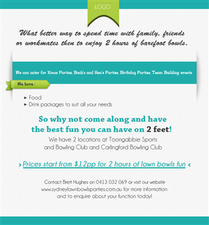 Flyer Design by Attaf Othman for Sydney Lawn Bowls Parties | Design: #2391180