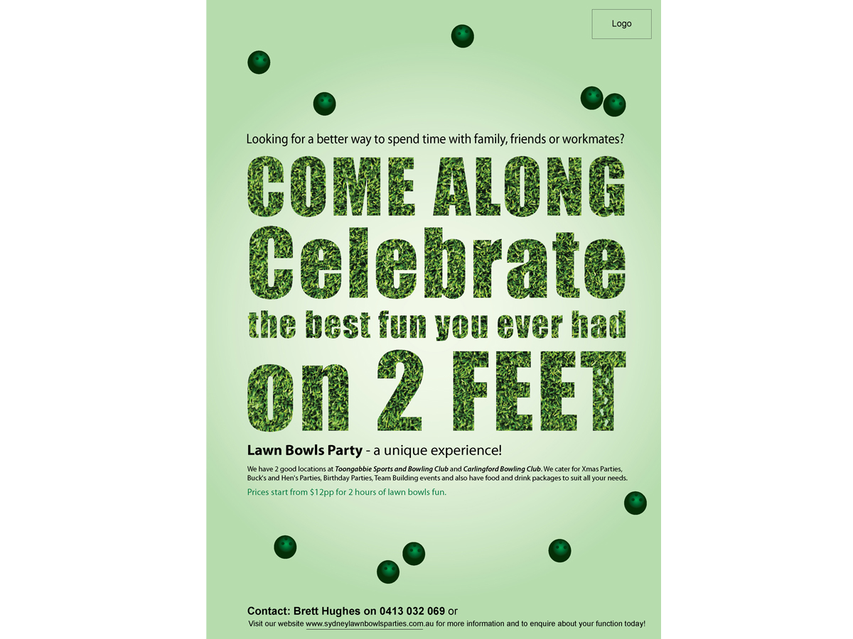 Flyer Design by Nirali S  for Sydney Lawn Bowls Parties | Design #2392760