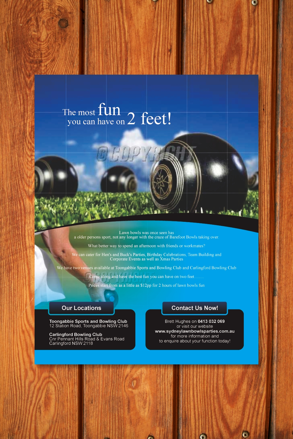Flyer Design by barinix for Sydney Lawn Bowls Parties | Design #2390810