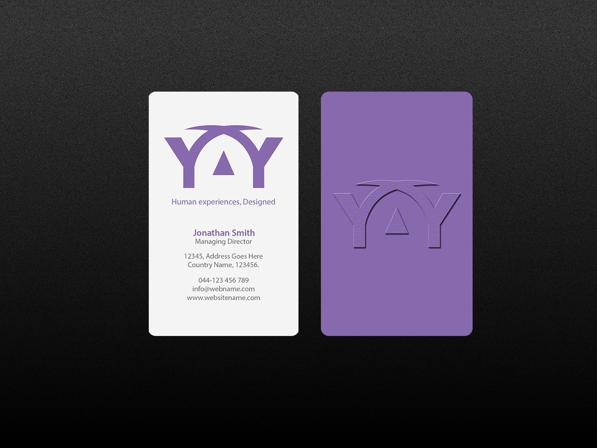 Business Card Design by Creations Box 2015 for YAY | Design #12287014