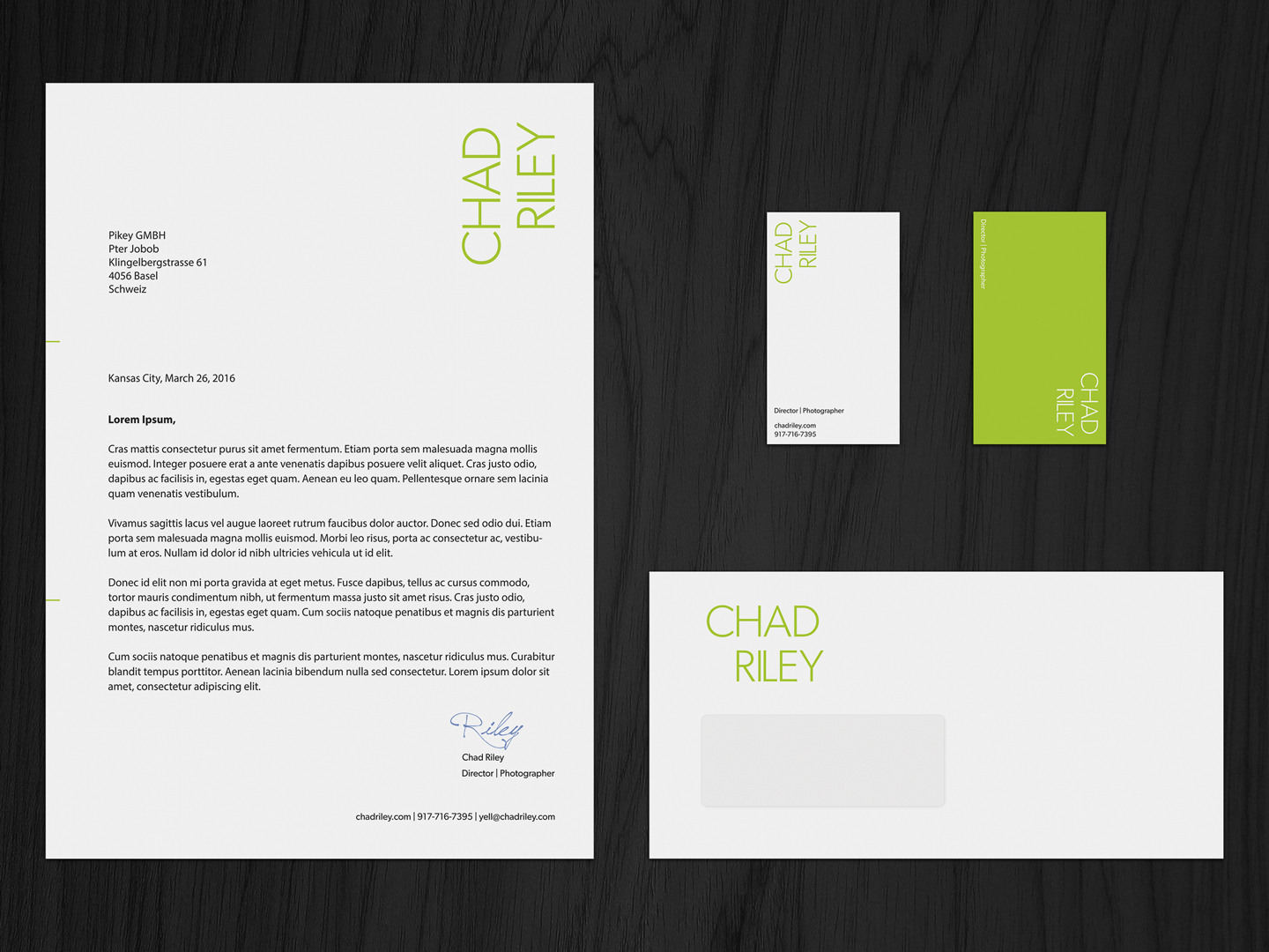 Stationery Design by HYPdesign for Chad Riley Director Photographer | Design #12356217