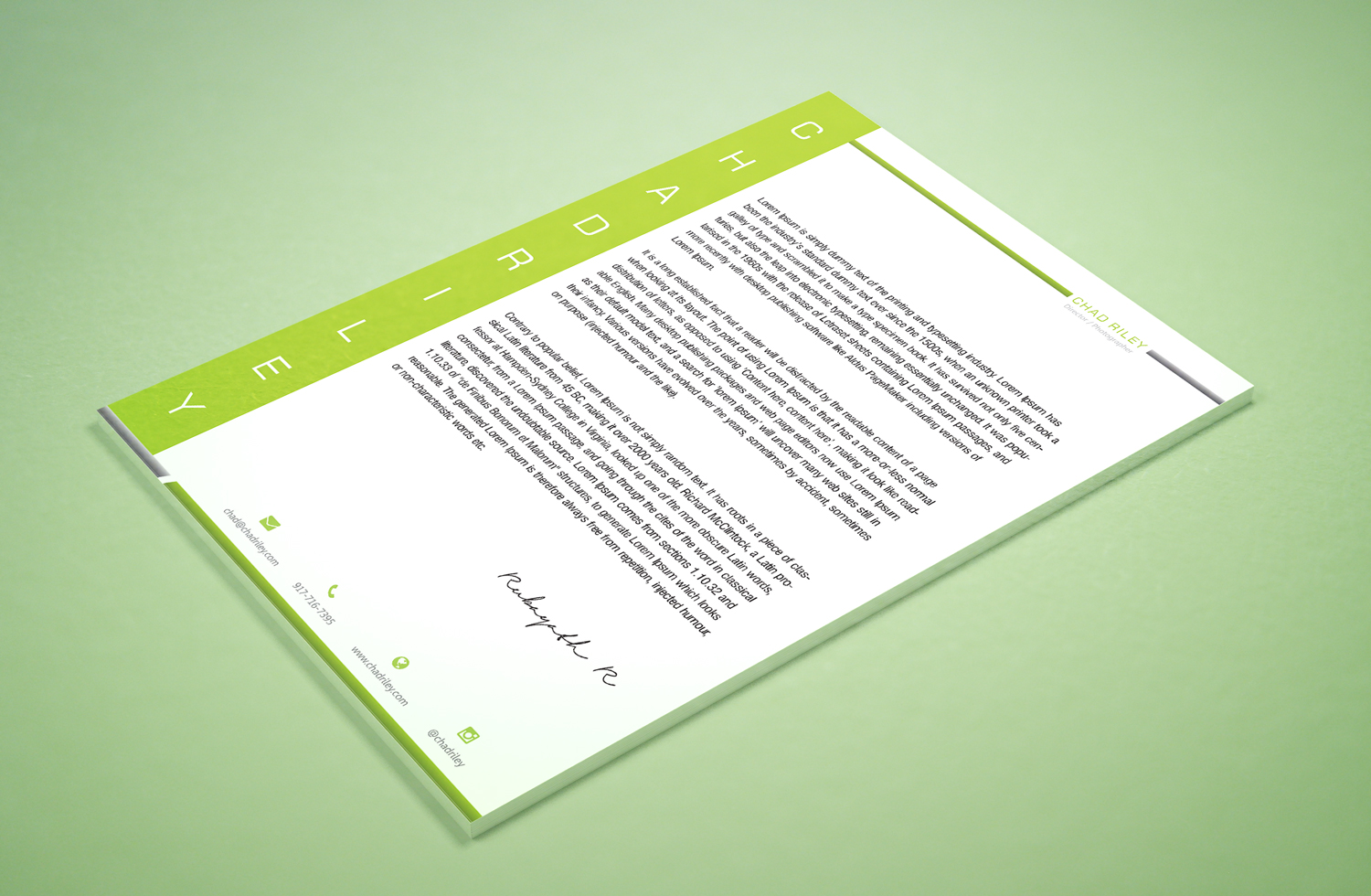 Schreibwaren-Design von Petter Goms für Chad Riley Director Photographer | Design #12306256