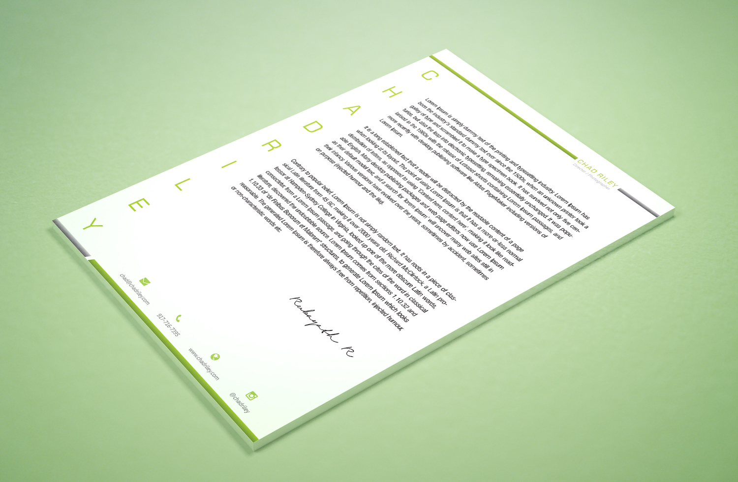 Stationery Design by Petter Goms for Chad Riley Director Photographer | Design #12306257