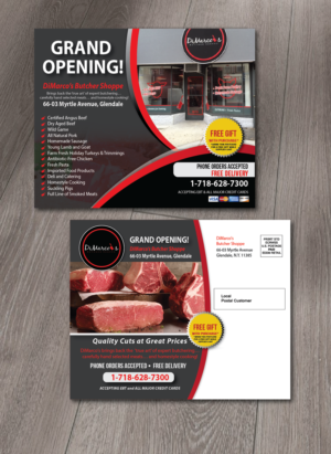 Development of EDDM  post card for Grand Opening- DiMarco's Butcher Shoppe | Design de Carte Postale par alex989