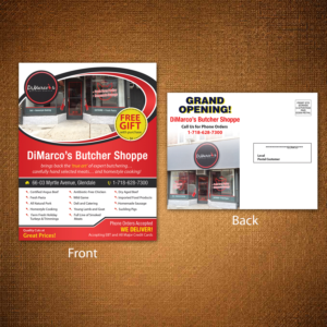 Development of EDDM  post card for Grand Opening- DiMarco's Butcher Shoppe | Design de Carte Postale par aspiremedia