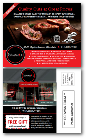 Development of EDDM  post card for Grand Opening- DiMarco's Butcher Shoppe | Design de Carte Postale par citygirl17