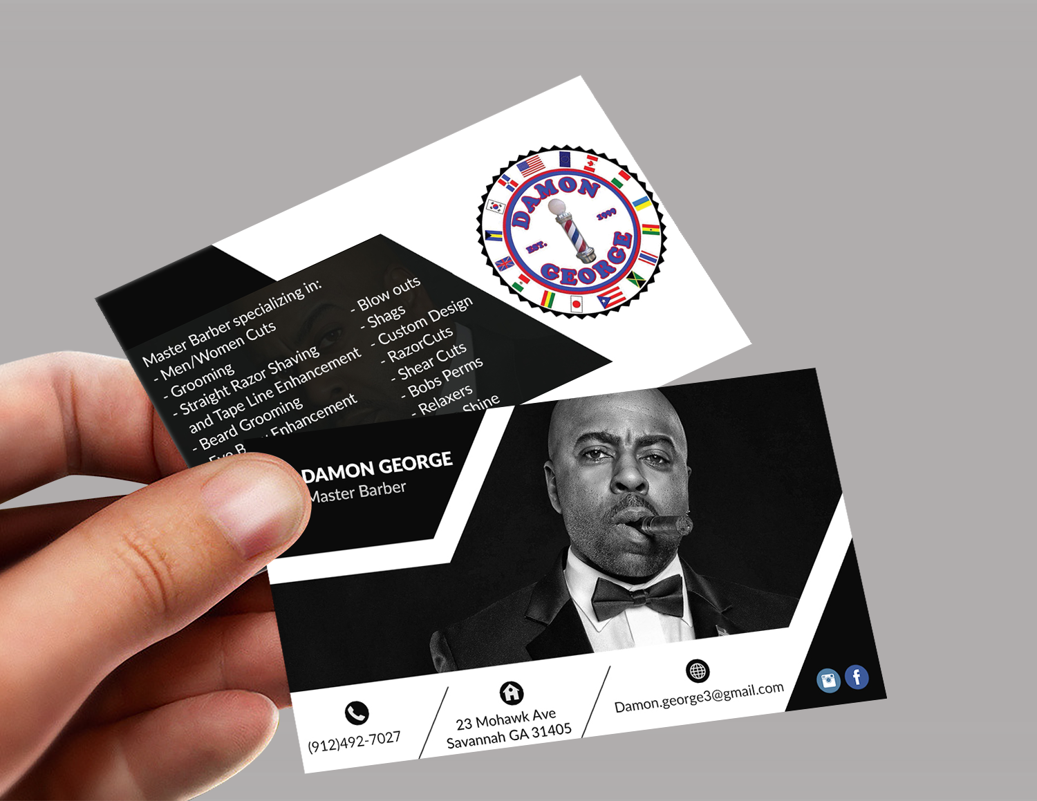 Barber Business Card Design For A Company By Sanrell Barber Business Card Design For A Company In United States 12289943