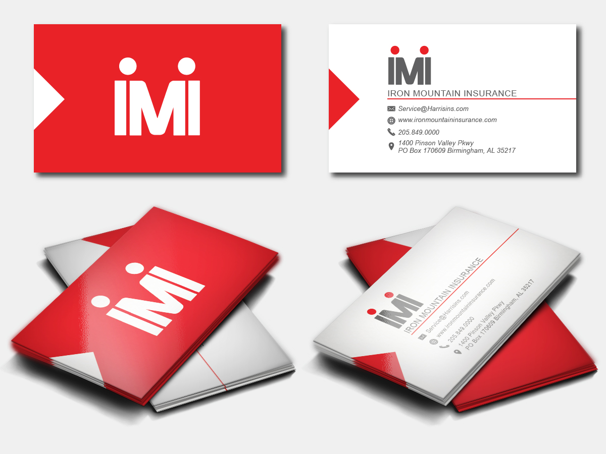 Business Card Design by Kristijan Trajchev for Iron Mountain Insurance & Iron Mountain Investments | Design #12331451