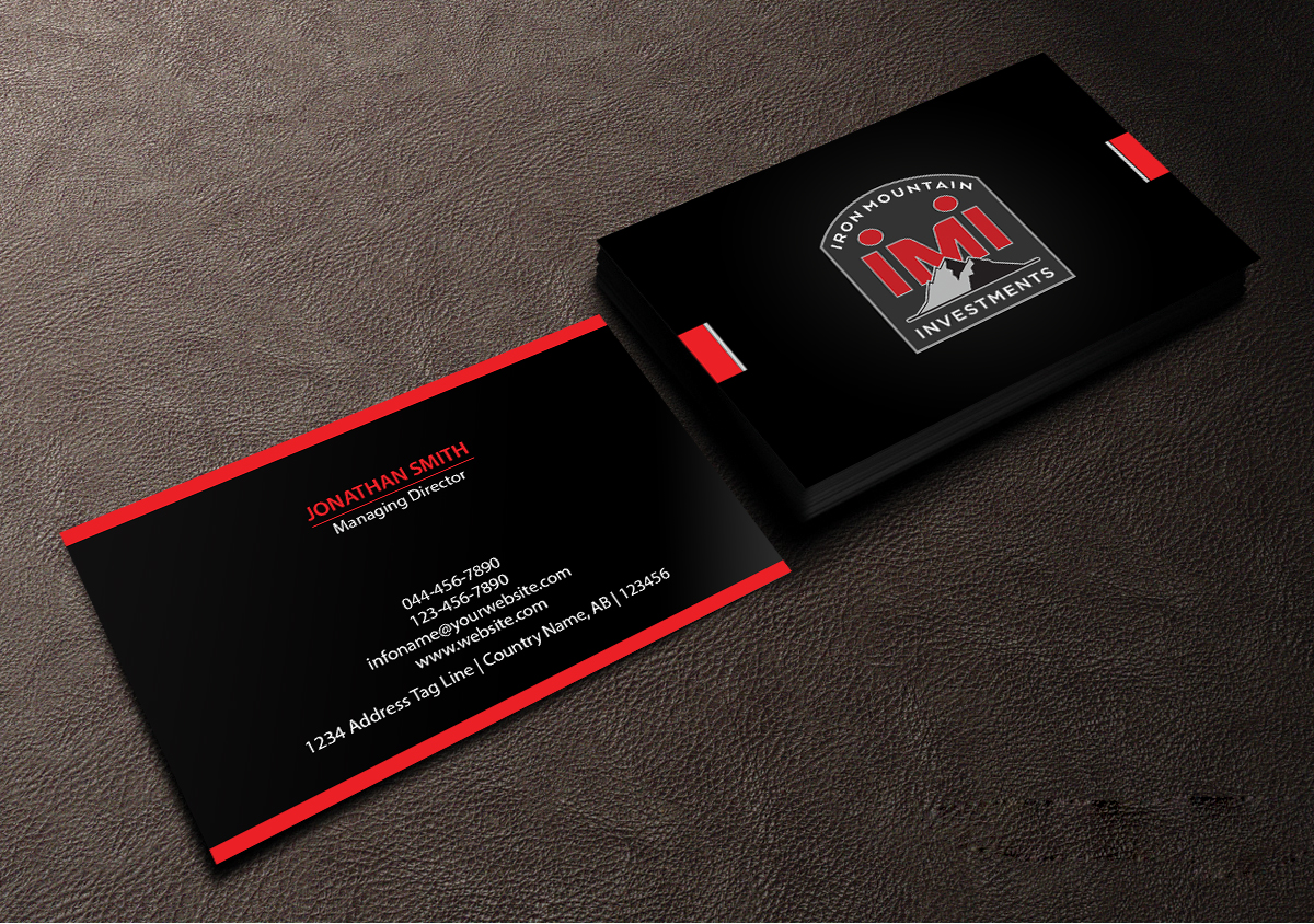 Business Card Design by Creations Box 2015 for Iron Mountain Insurance & Iron Mountain Investments | Design #12263121