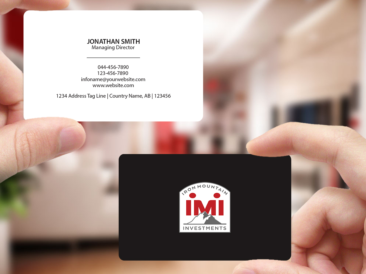 Business Card Design by Creations Box 2015 for Iron Mountain Insurance & Iron Mountain Investments | Design #12263122