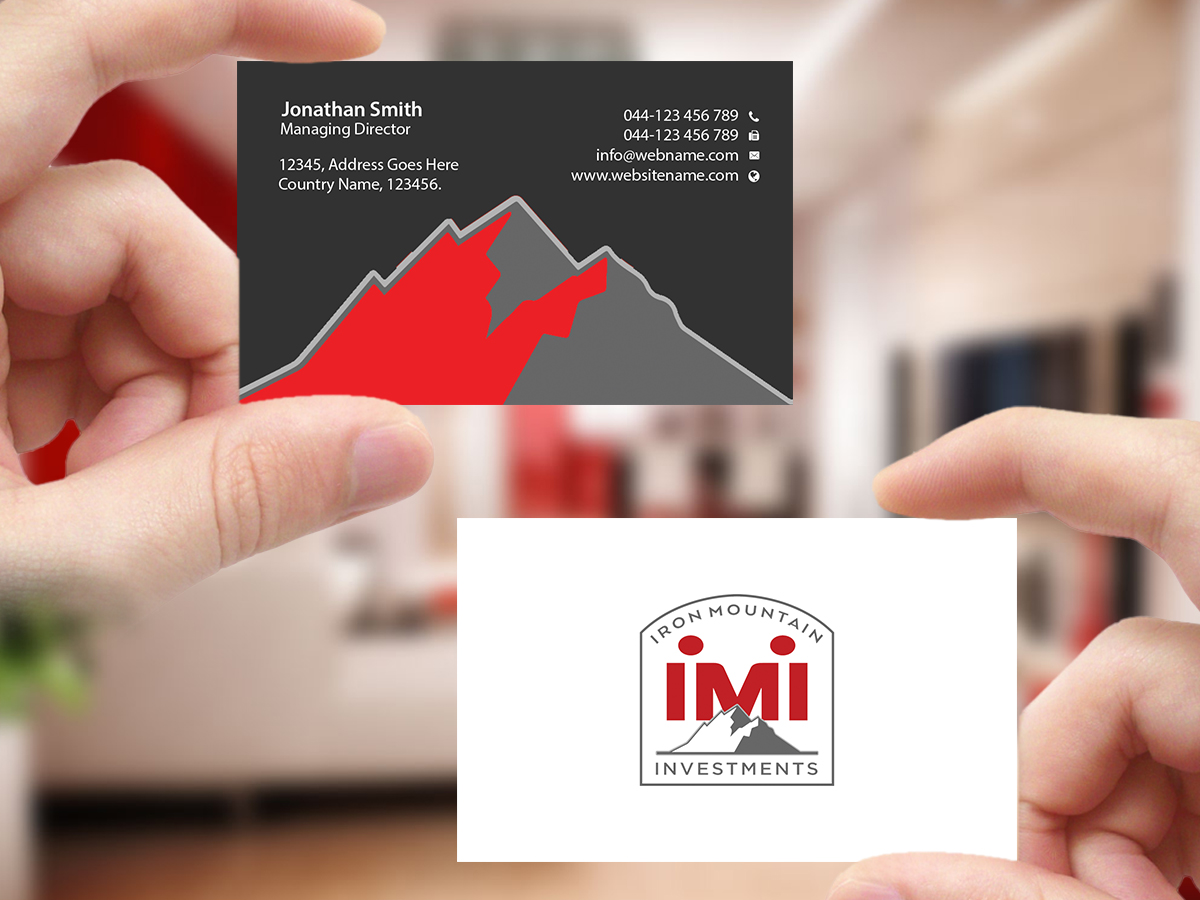Business Card Design by Creations Box 2015 for Iron Mountain Insurance & Iron Mountain Investments | Design #12263132