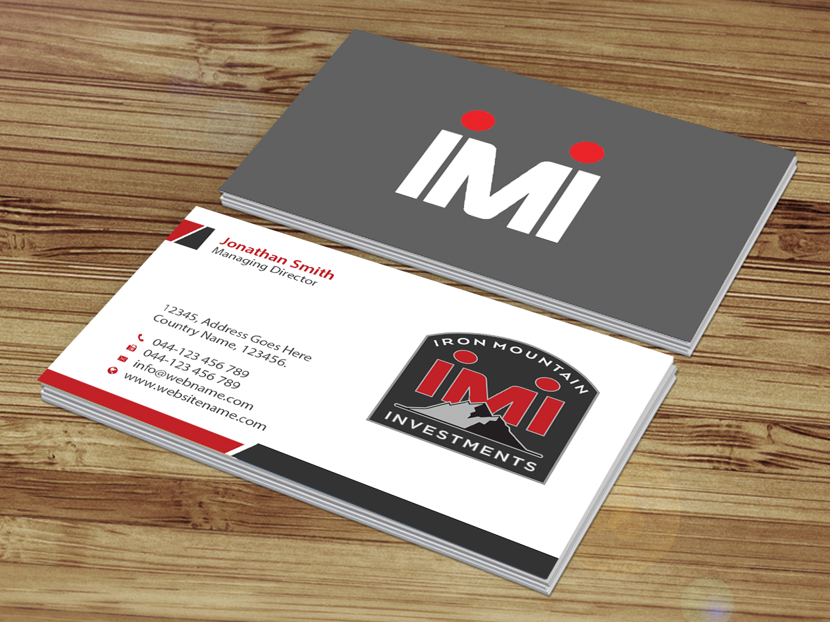 Business Card Design by Creations Box 2015 for Iron Mountain Insurance & Iron Mountain Investments | Design #12263133