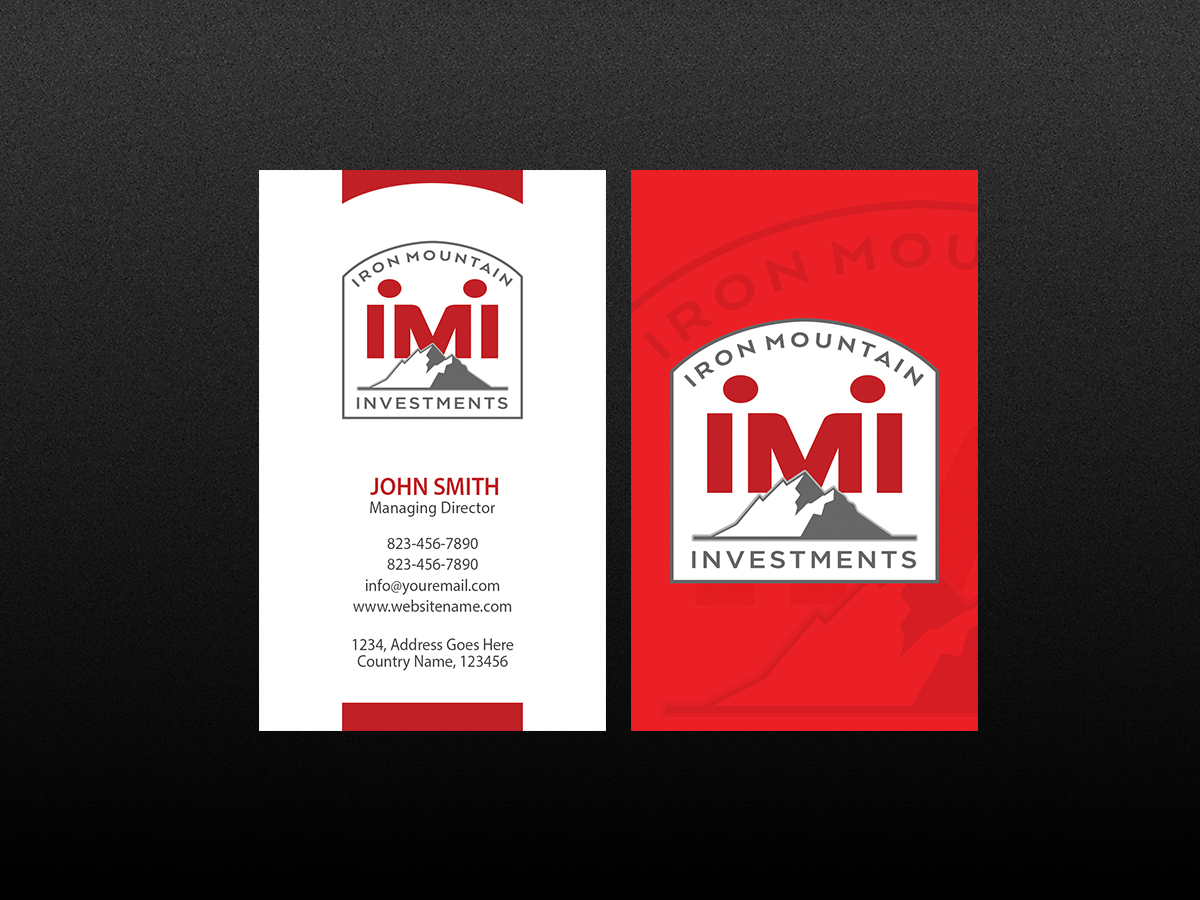 Business Card Design by Creations Box 2015 for Iron Mountain Insurance & Iron Mountain Investments | Design #12263138