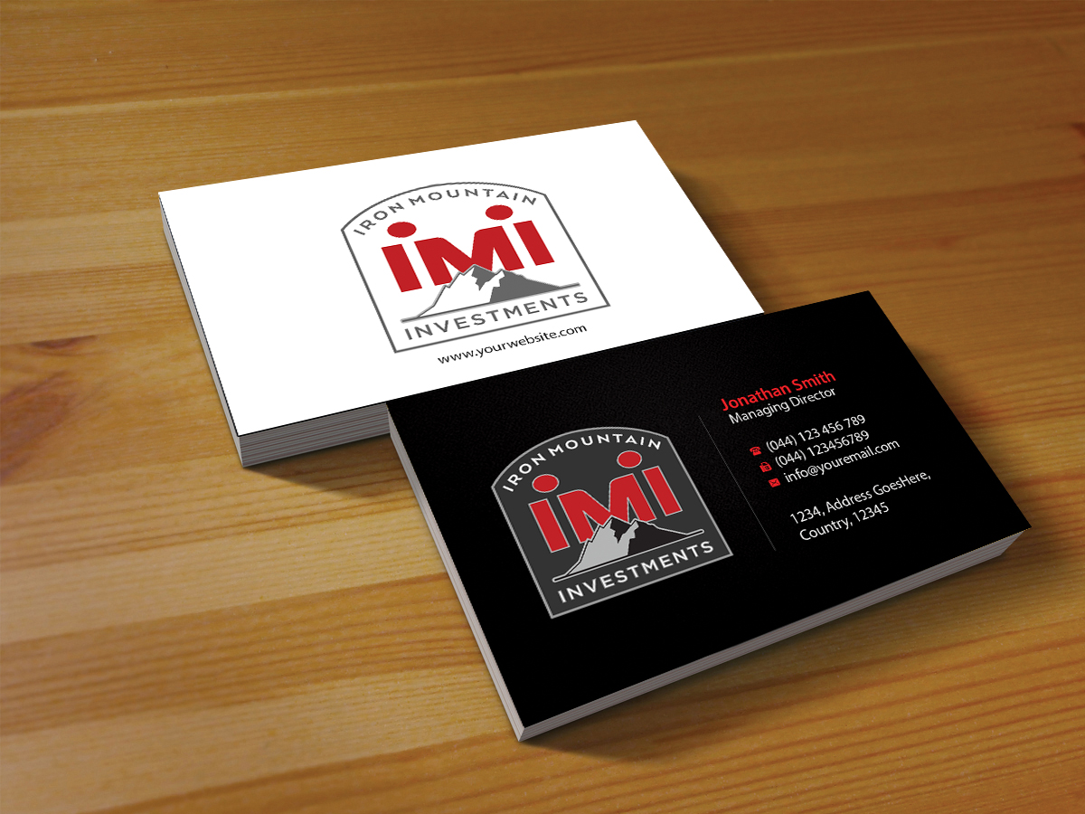 Business Card Design by Creations Box 2015 for Iron Mountain Insurance & Iron Mountain Investments | Design #12263141