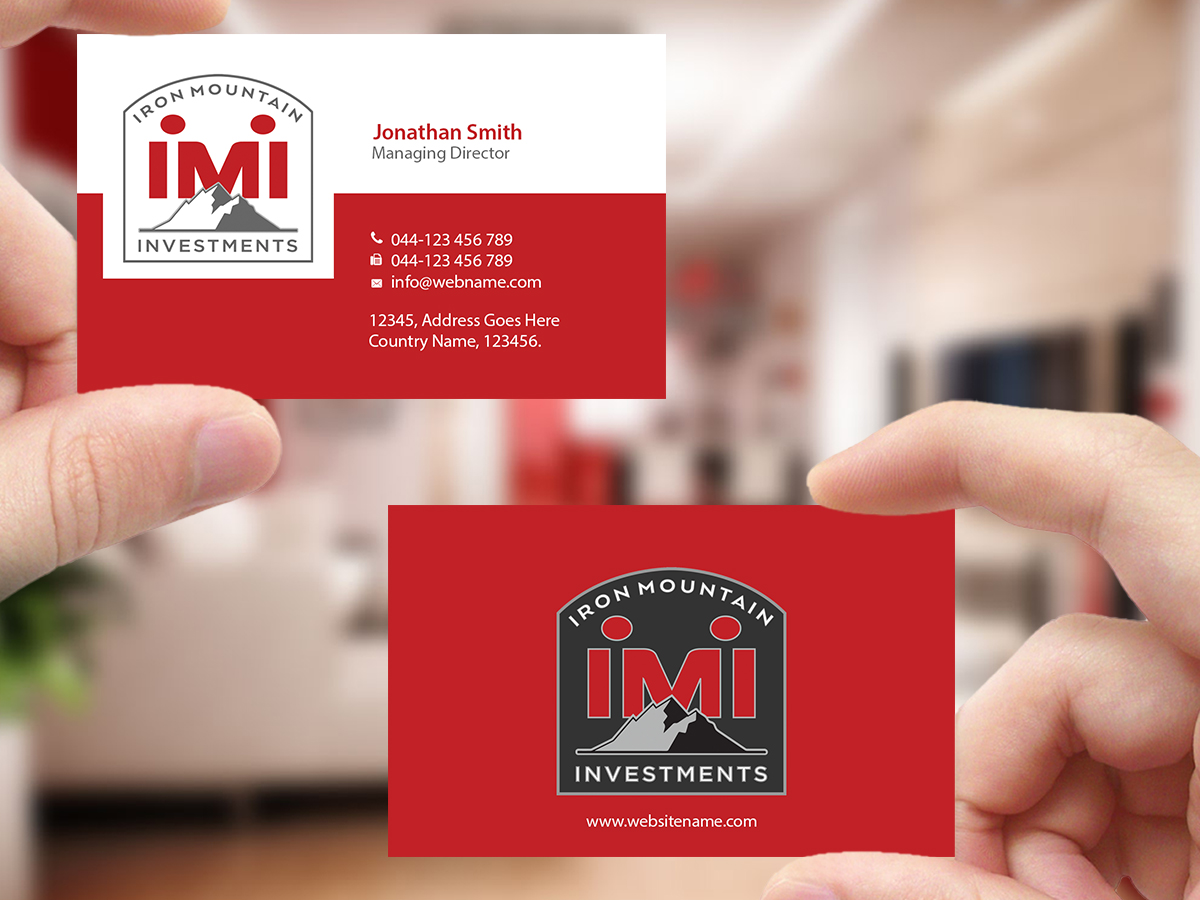 Business Card Design by Creations Box 2015 for Iron Mountain Insurance & Iron Mountain Investments | Design #12263145