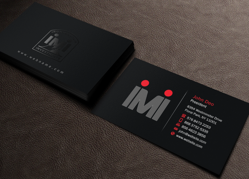 Business Card Design by Brand aid for Iron Mountain Insurance & Iron Mountain Investments | Design #12272814
