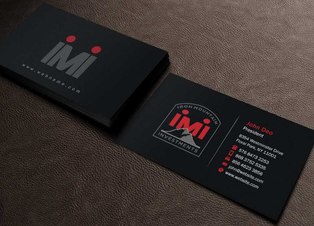 Business Card Design by Brand aid for Iron Mountain Insurance & Iron Mountain Investments | Design #12272816