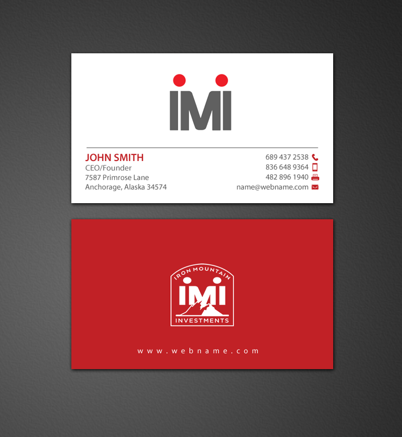 Visitenkarten-Design von chandrayaan.creative für Iron Mountain Insurance & Iron Mountain Investments | Design #12271074