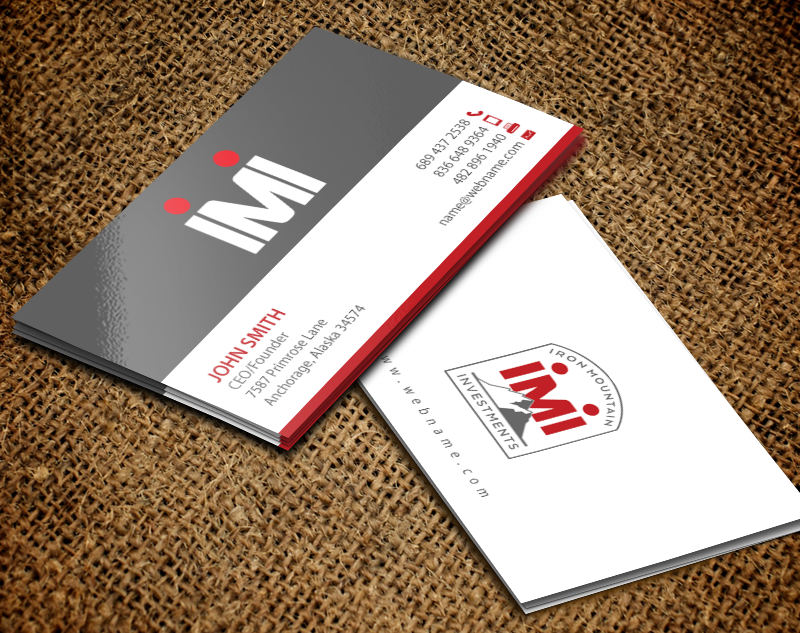 Visitenkarten-Design von chandrayaan.creative für Iron Mountain Insurance & Iron Mountain Investments | Design #12271076