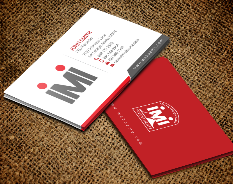 Visitenkarten-Design von chandrayaan.creative für Iron Mountain Insurance & Iron Mountain Investments | Design #12271082