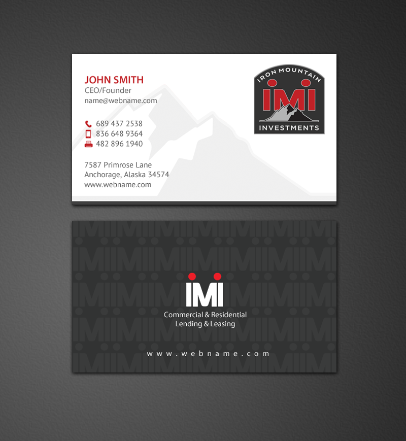 Visitenkarten-Design von chandrayaan.creative für Iron Mountain Insurance & Iron Mountain Investments | Design #12358996