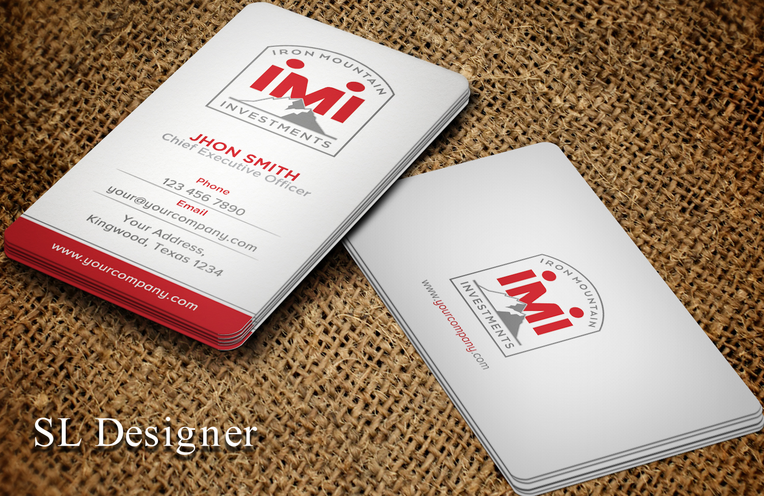 Business Card Design by SL Designer for Iron Mountain Insurance & Iron Mountain Investments | Design #12264217