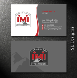Visitenkarten-Design von SL Designer für Iron Mountain Insurance & Iron Mountain Investments | Design: #12264233