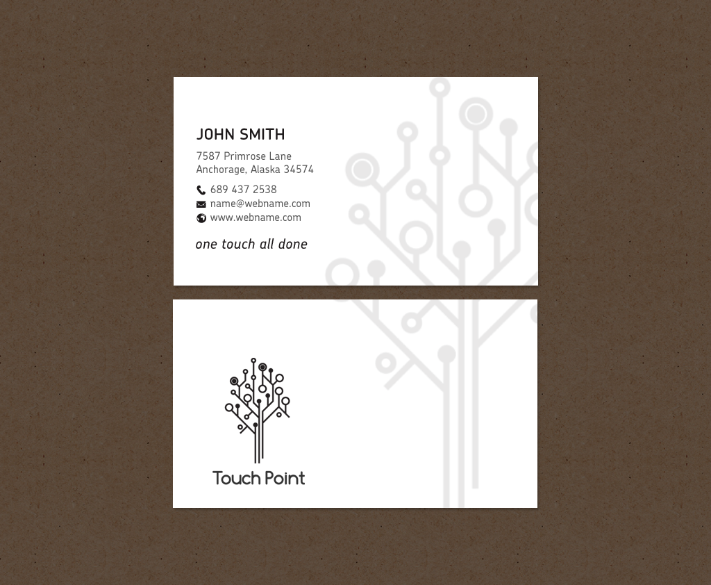 Diseño de Tarjeta de Presentación por chandrayaan.creative para Touch Point | Diseño #12291406