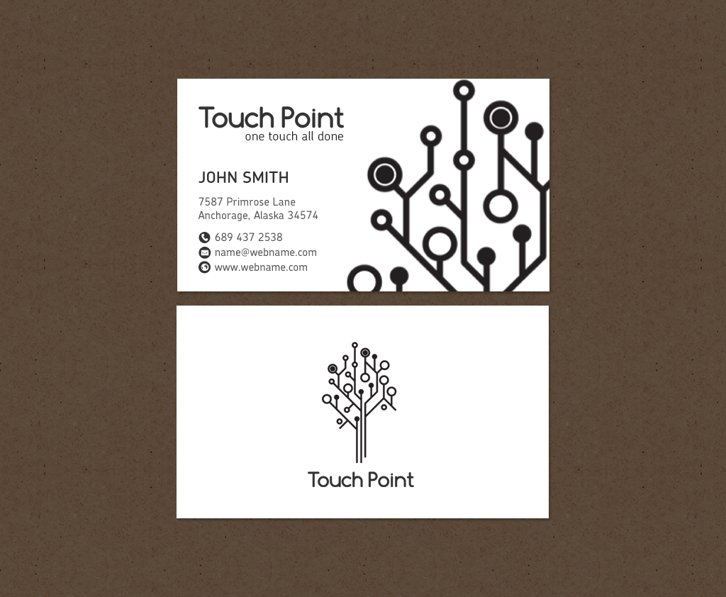 Diseño de Tarjeta de Presentación por chandrayaan.creative para Touch Point | Diseño #12291408