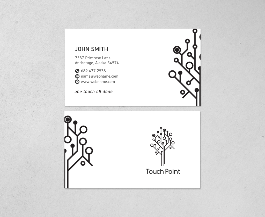 Diseño de Tarjeta de Presentación por chandrayaan.creative para Touch Point | Diseño #12292103