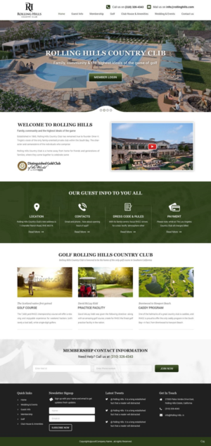 Web Design par pb pour Rolling Hills Country Club | Design : #12285295