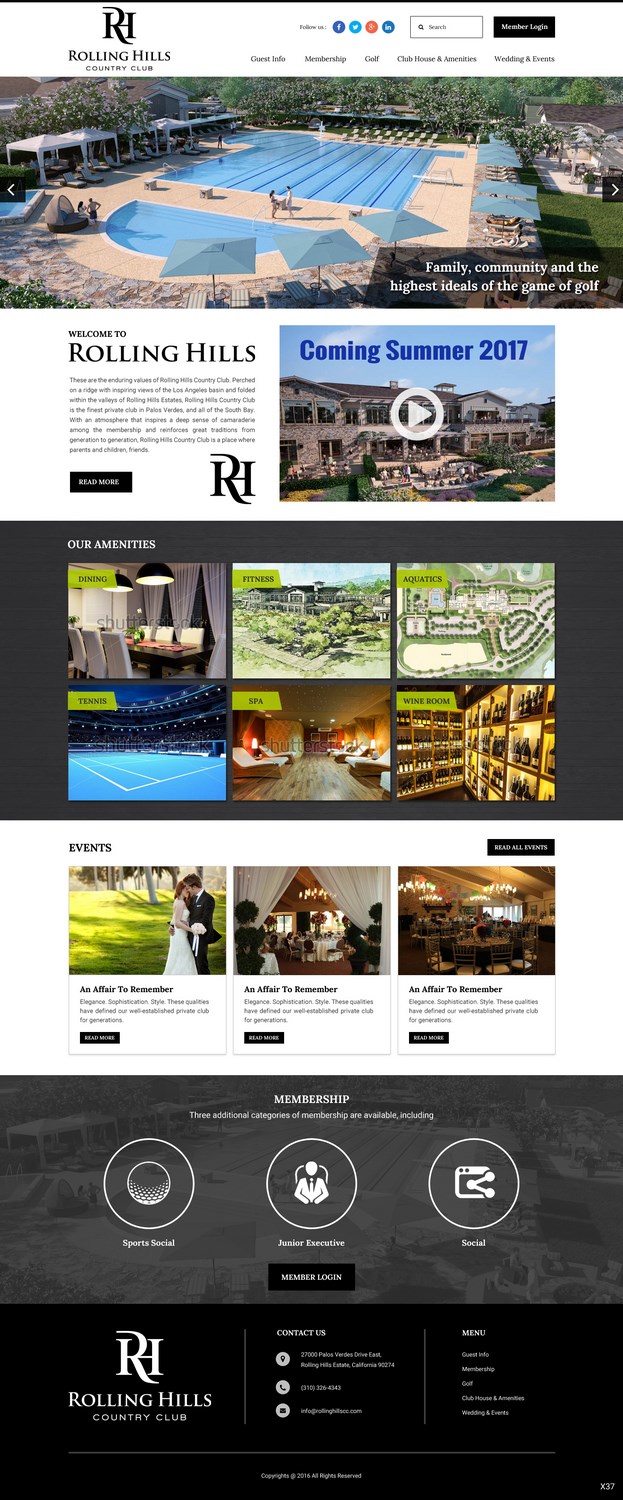 Web Design by pb for Rolling Hills Country Club | Design #12285296