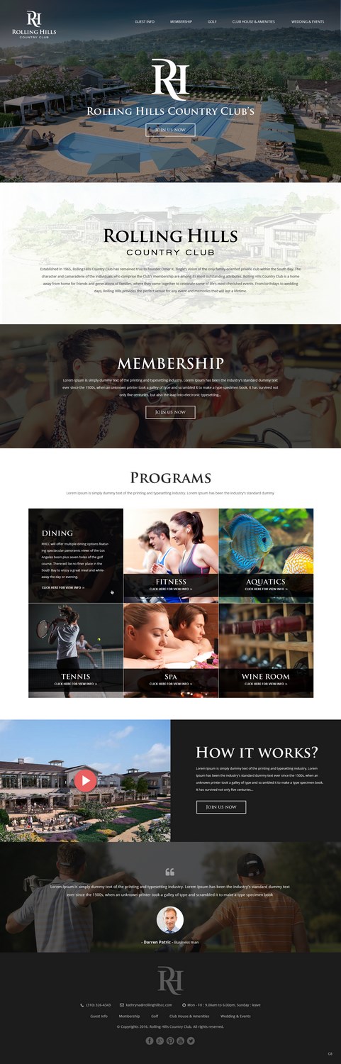 Web Design by pb for Rolling Hills Country Club | Design #12296850