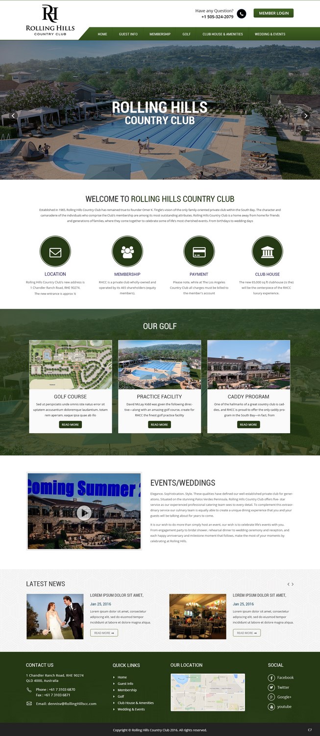 Web-Design von pb für Rolling Hills Country Club | Design #12296855