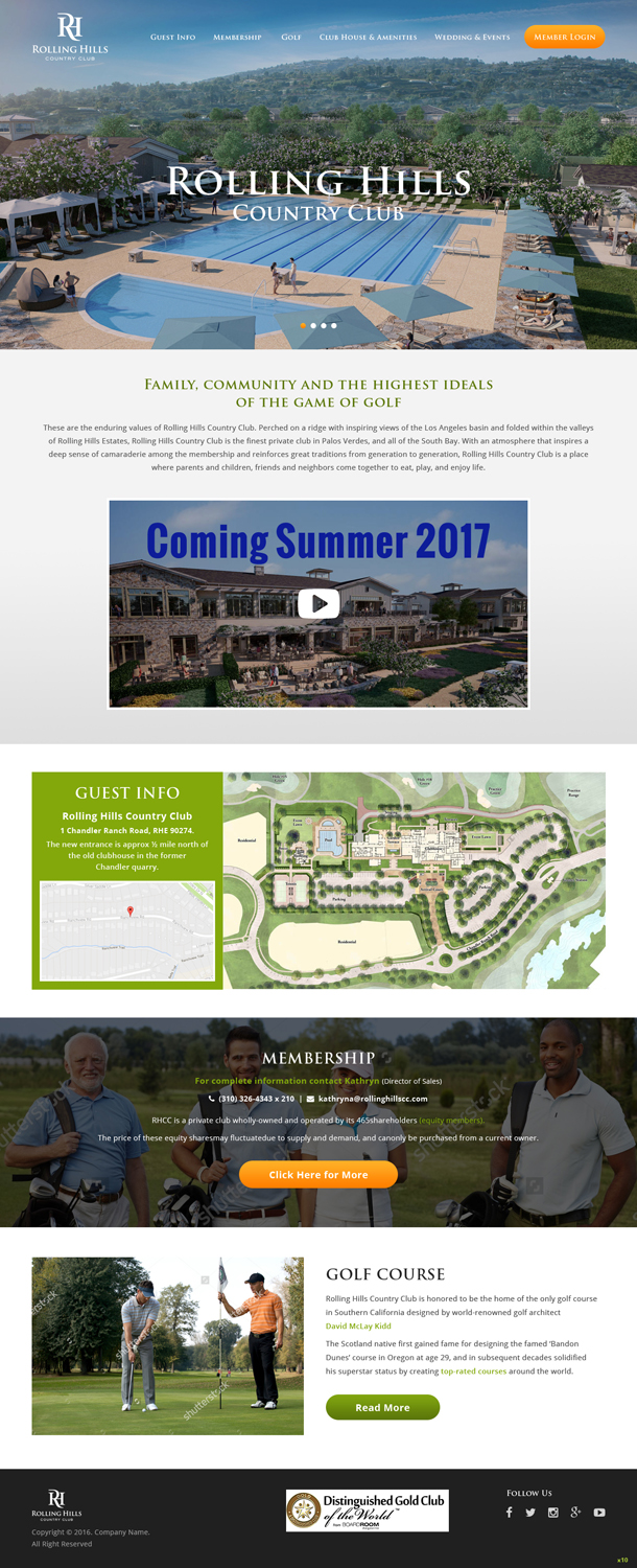 Web Design par pb pour Rolling Hills Country Club | Design #12296860