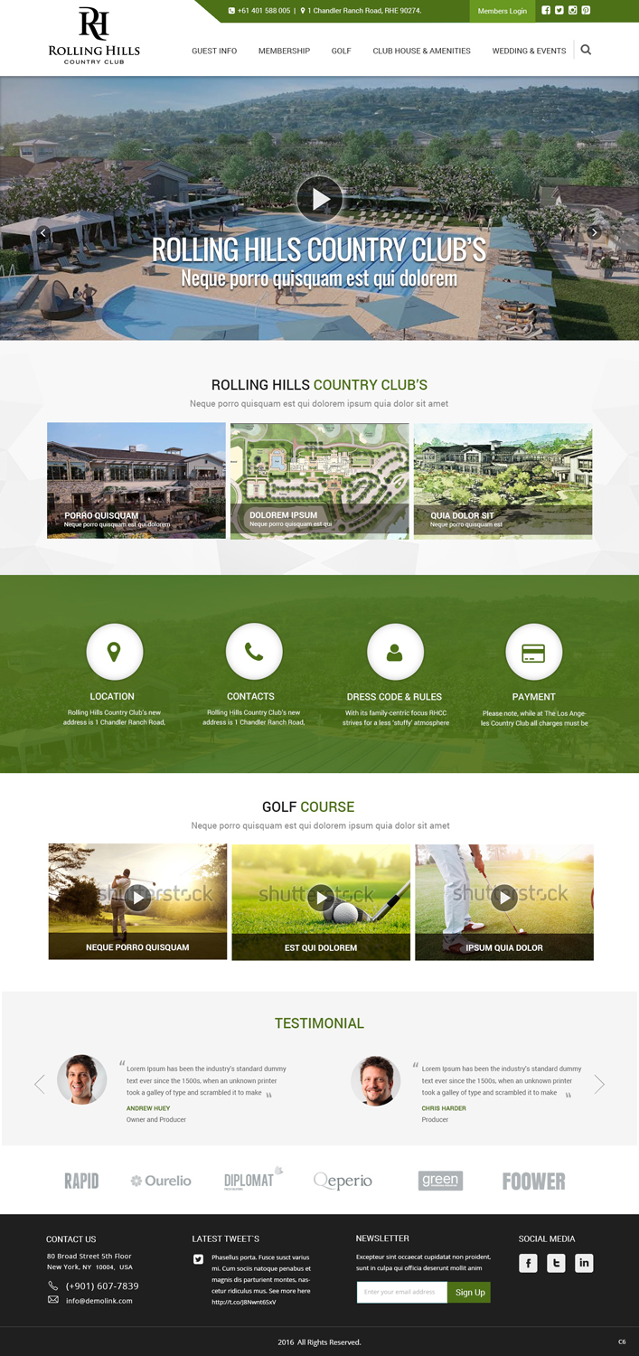 Web Design by pb for Rolling Hills Country Club | Design #12296861
