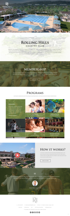Web Design par pb pour Rolling Hills Country Club | Design : #12365201