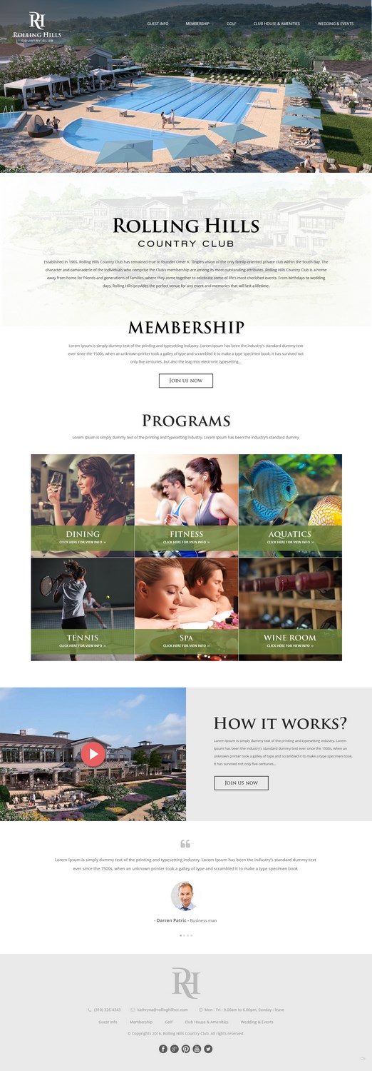 Web Design by pb for Rolling Hills Country Club | Design #12384905
